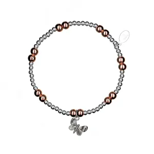 Grace Rose and Silver Sterling Silver Stacking Bracelet