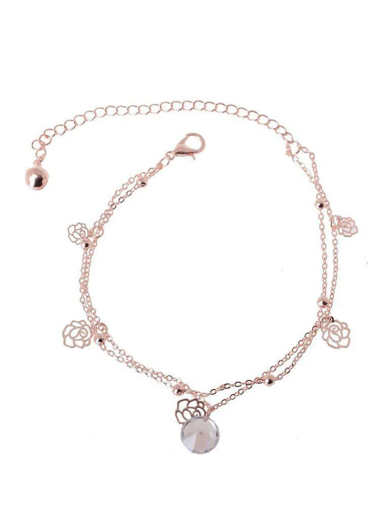 Hollow Flower Detail Chain Anklet