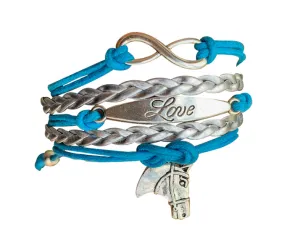 Horse Turquoise Infinity Charm Bracelet