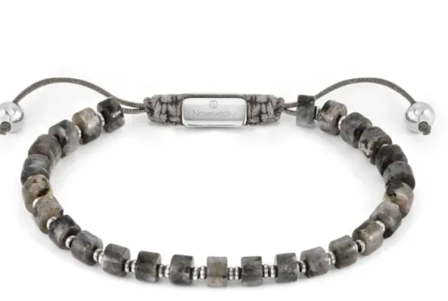 INSTINCTSTYLE bracelet in steel with stones JASPER GRAY