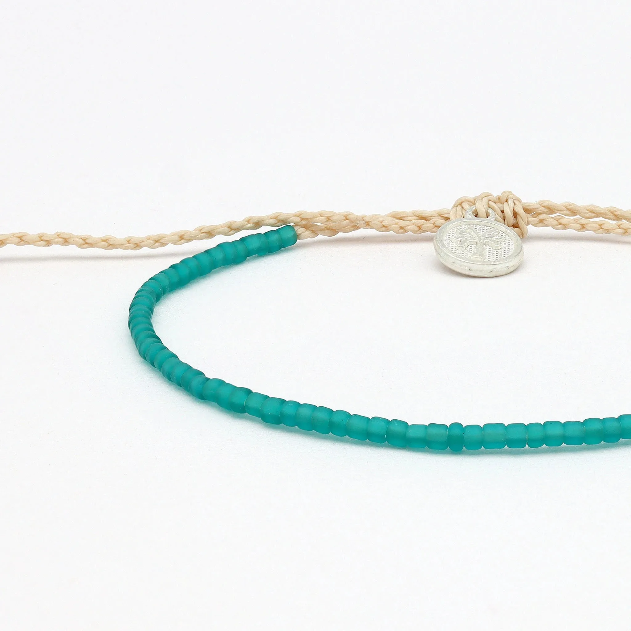 Ka'anapali Frosted Glass Beaded Anklet