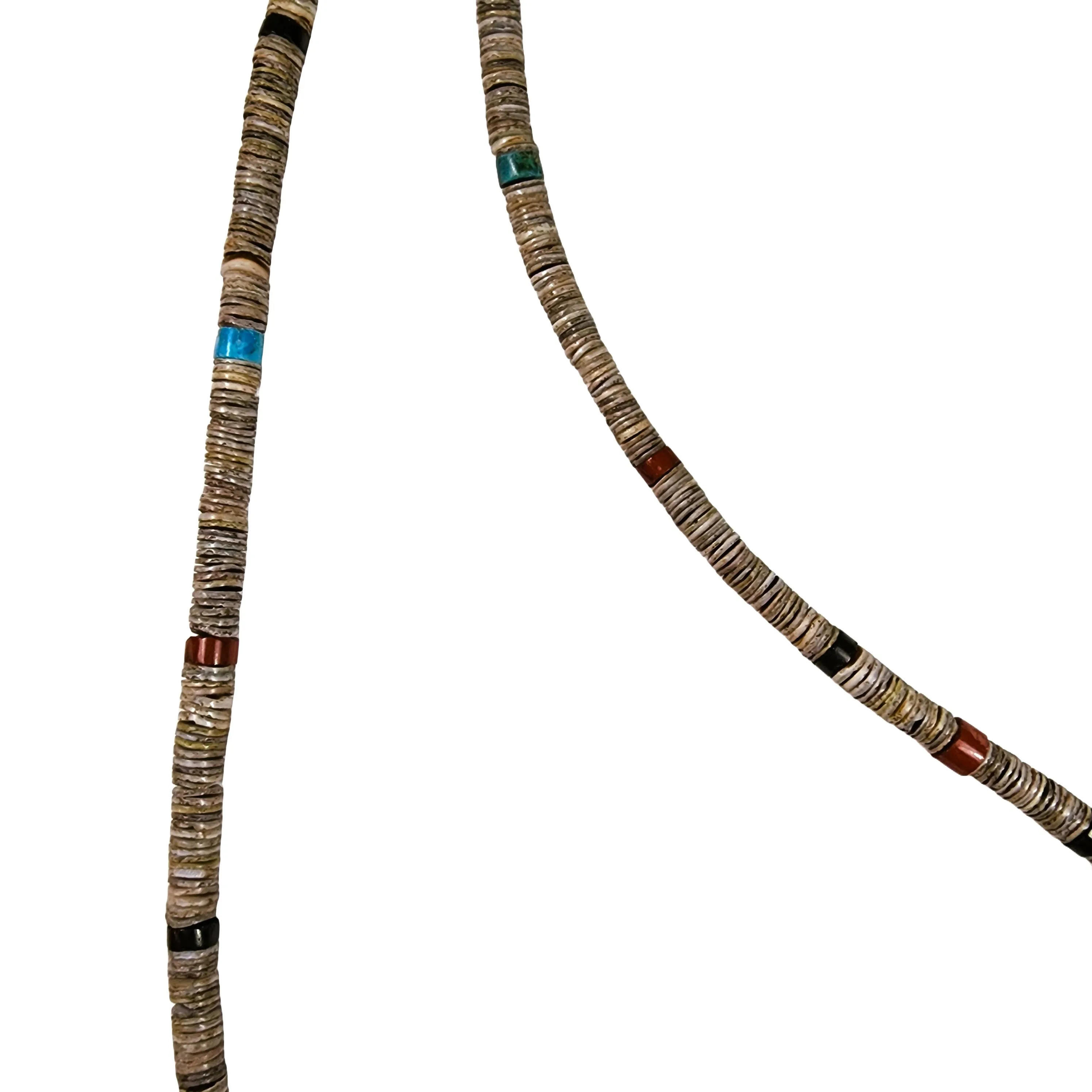 Kewa Pueblo Hand-rolled Necklace - 24.75" Long