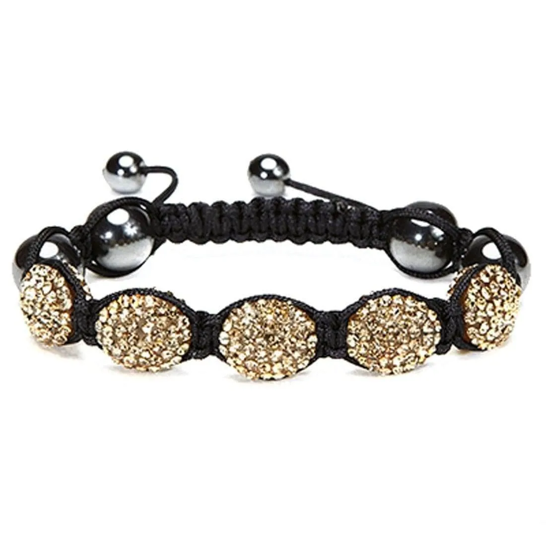 Light Colorado Topaz Crystal Oval  Shamballa Bracelet