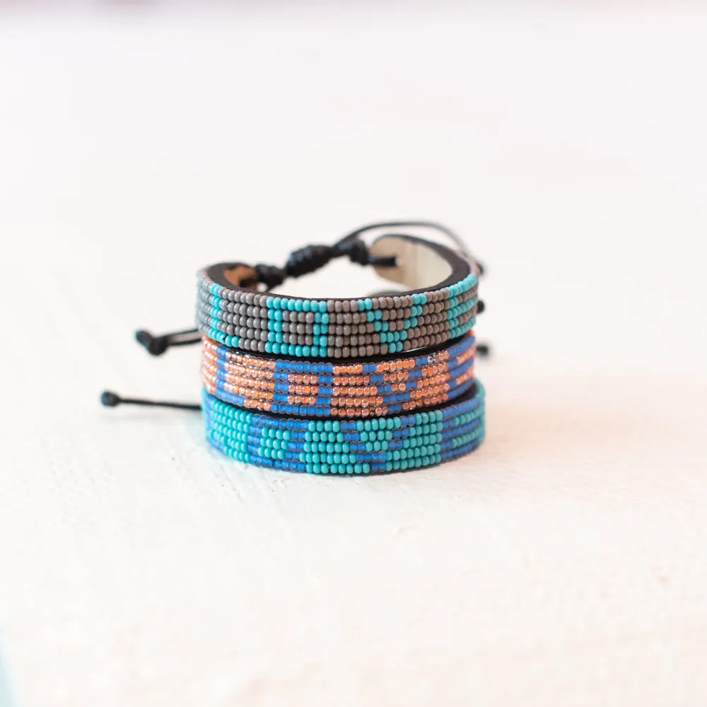 LOVE Bracelet - Gray/Turquoise