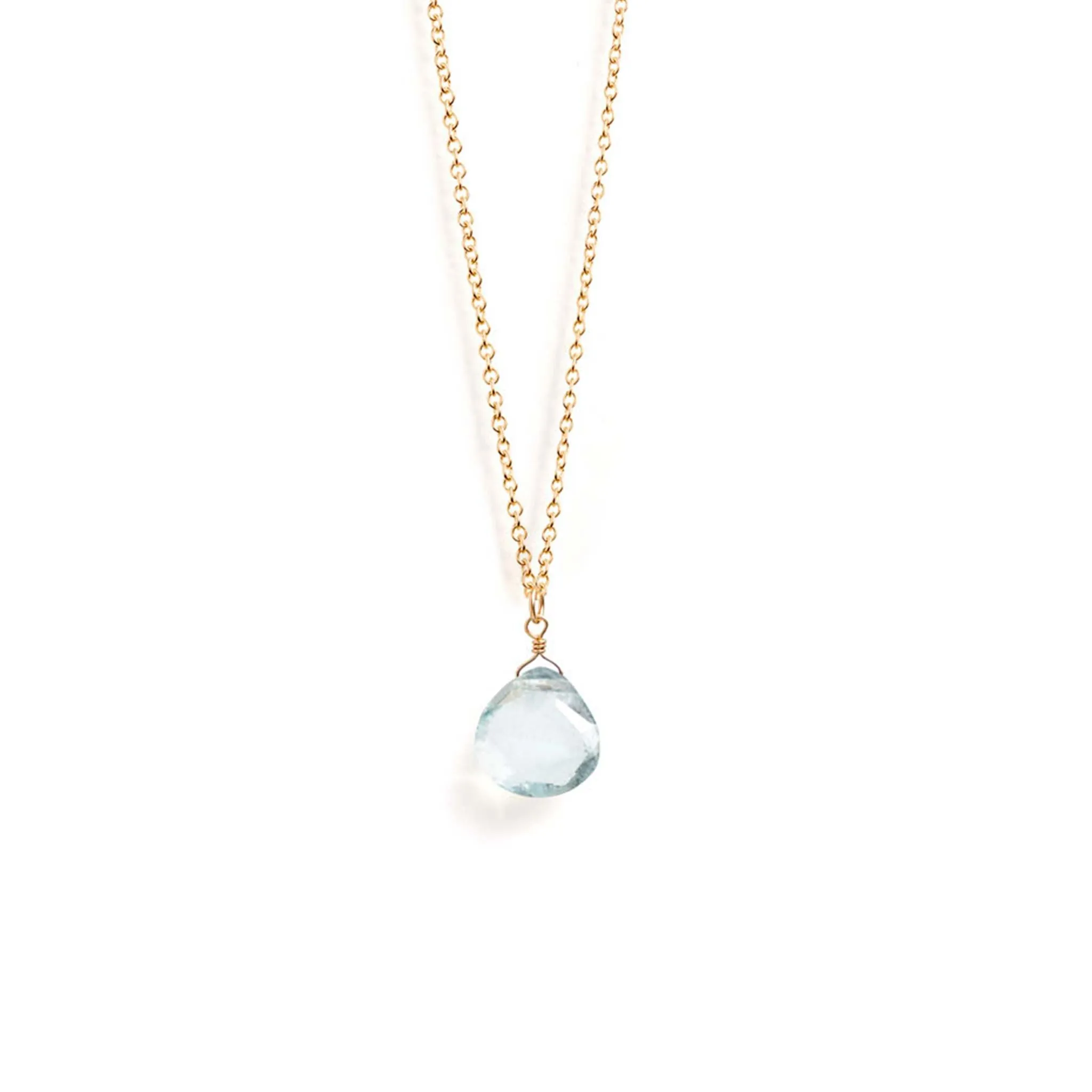 March Aquamarine Birthstone Pendant Necklace