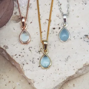 March Birthstone Necklace - Aquamarine