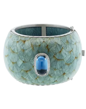 Marquetry Light Blue Cuff Bracelet