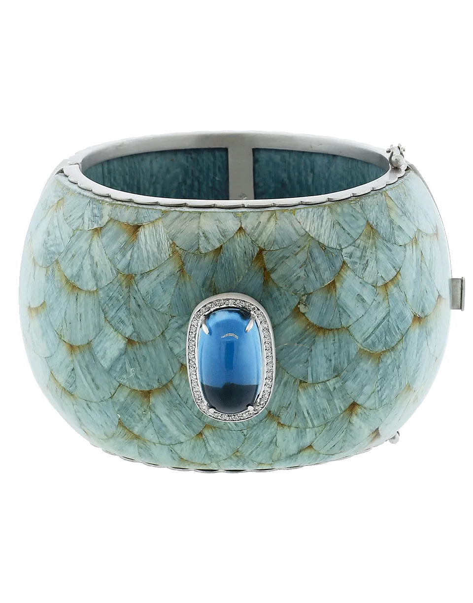 Marquetry Light Blue Cuff Bracelet