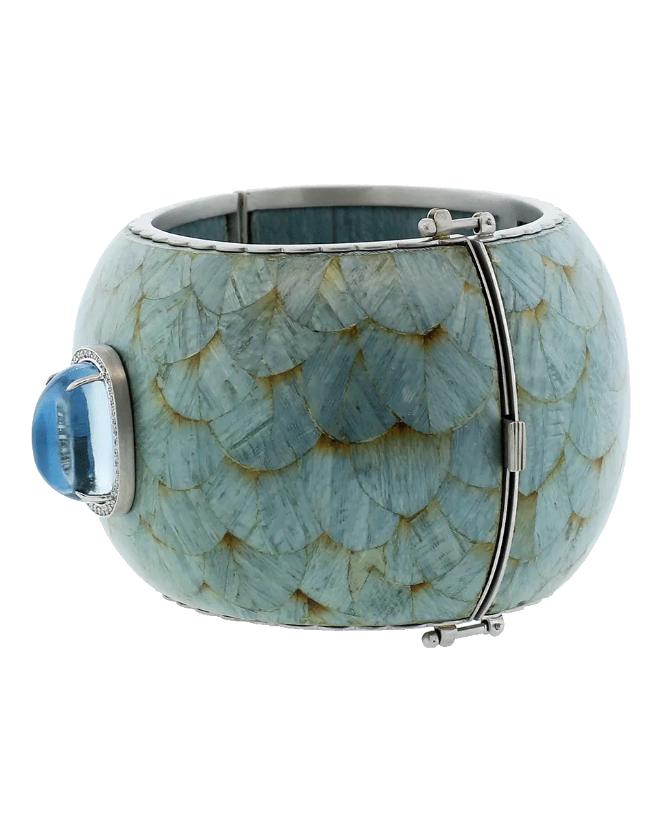 Marquetry Light Blue Cuff Bracelet