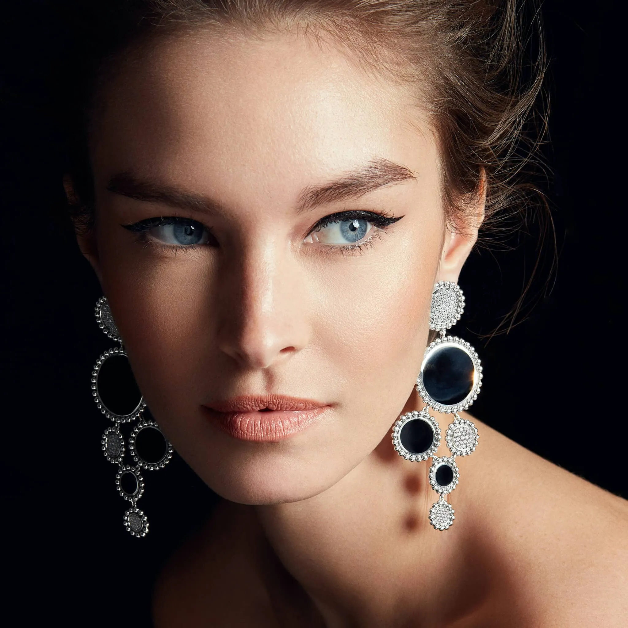 Maya Onyx and Diamond Statement Earrings