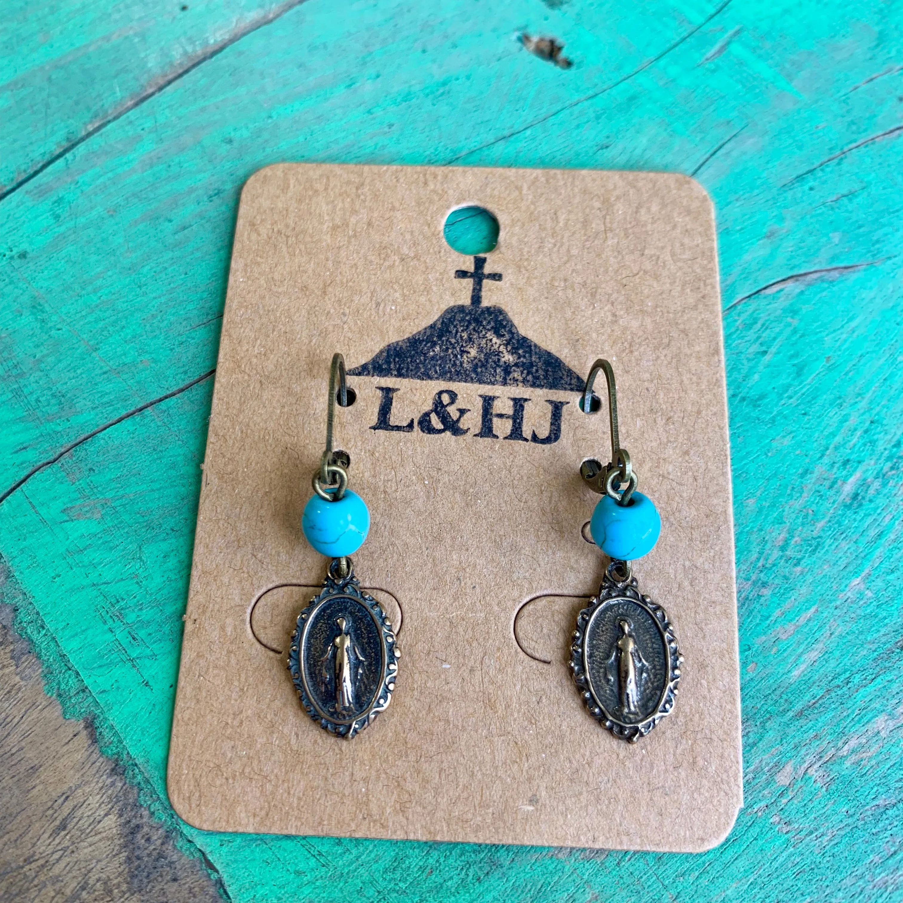 Miraculous Medal Turquoise Set