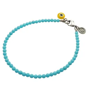 Multicolour Evil Eye Glass Bead Anklet