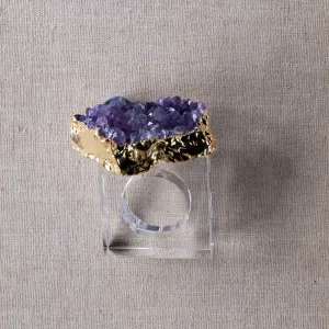 Napkin Holder Amethyst on Lucite