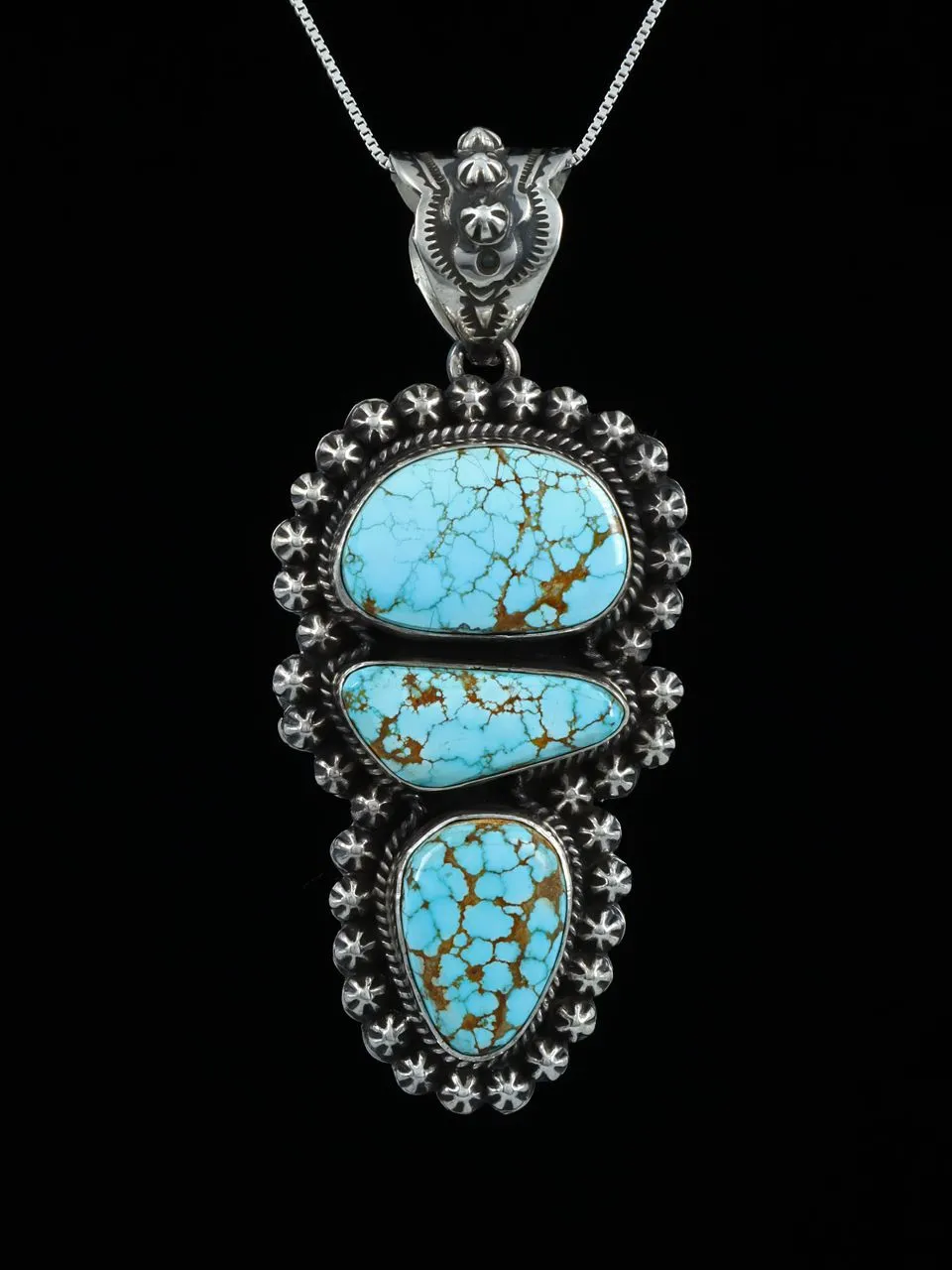 Native American Number 8 Turquoise Pendant