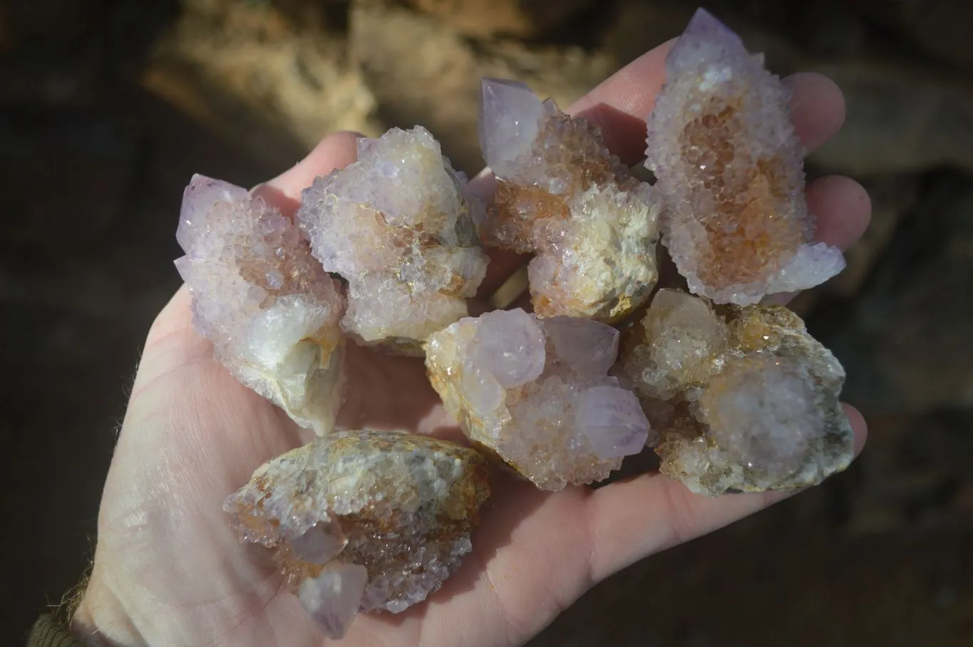 Natural Small Mixed Spirit Amethyst / Ametrine Specimens x 24 From Boekenhouthoek, South Africa