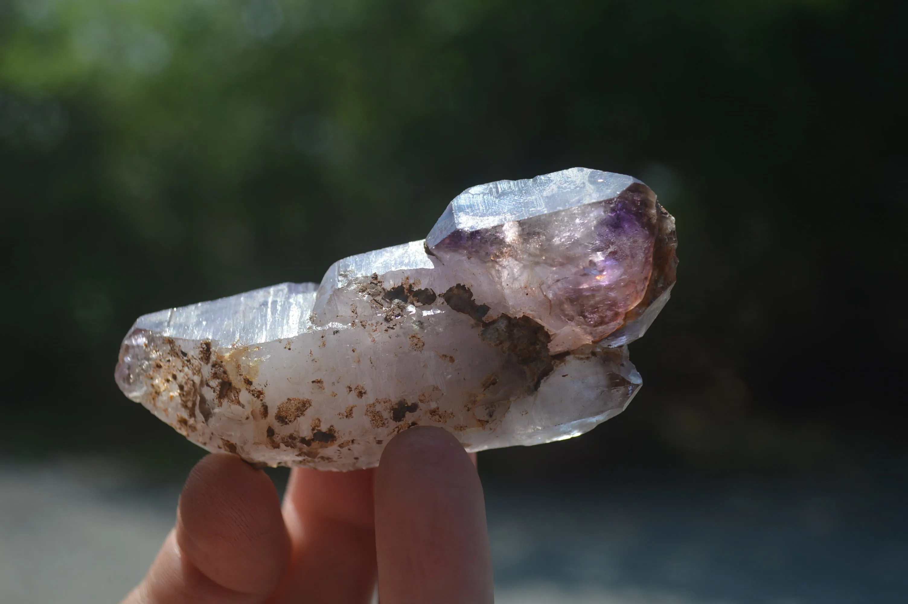 Natural Smokey Window Amethyst Crystals x 6 From Chiredzi, Zimbabwe