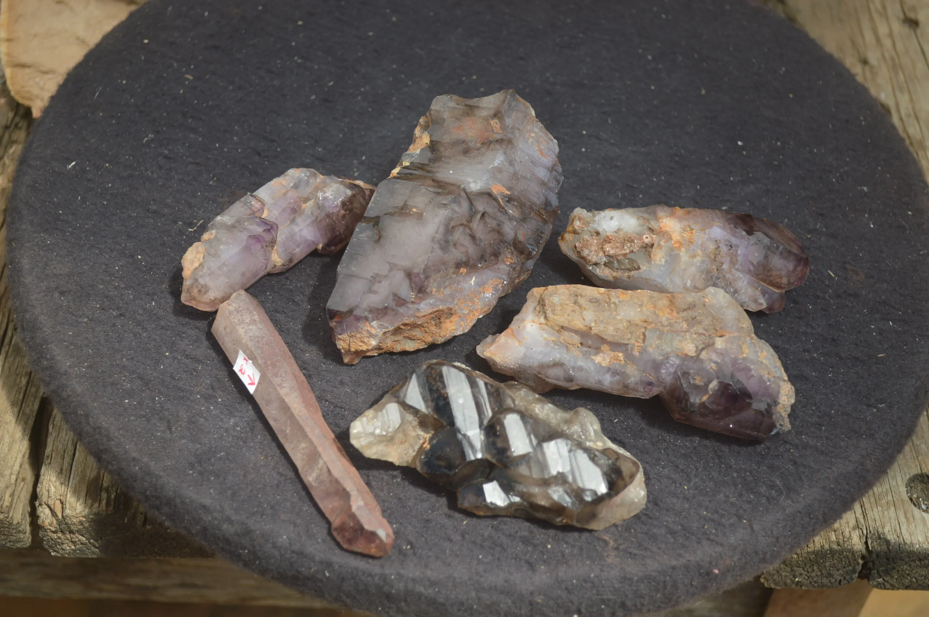 Natural Smokey Window Amethyst Crystals x 6 From Chiredzi, Zimbabwe