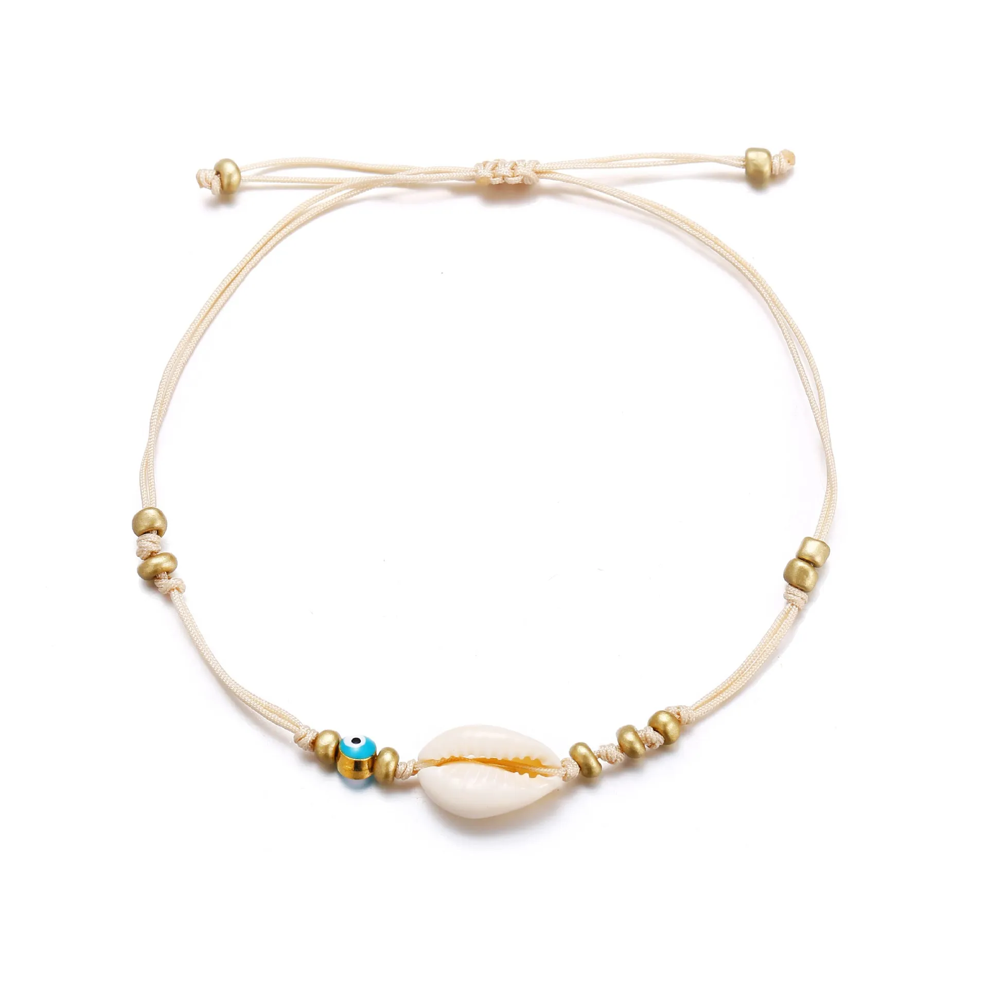 New Creative Simple Retro Shell Woven Rice Bead Anklet