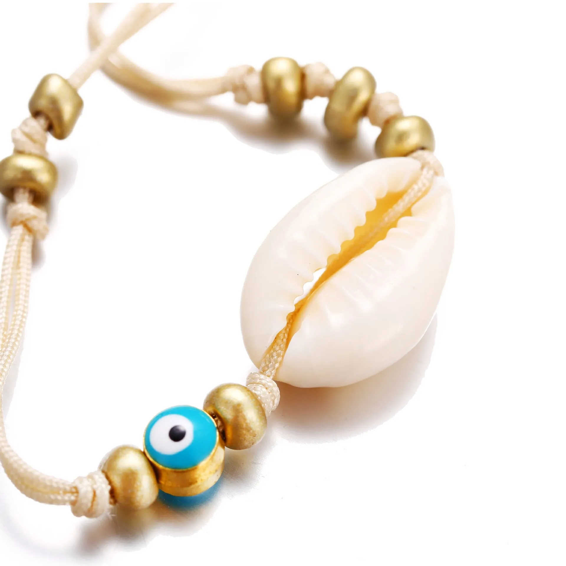 New Creative Simple Retro Shell Woven Rice Bead Anklet