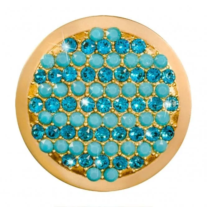 Nikki Lissoni Fashionable Turquoise Medium Gold Plated Coin C1396GM