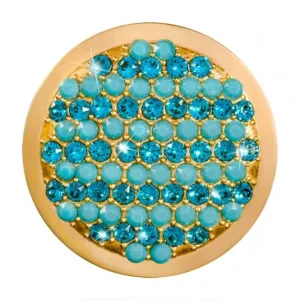 Nikki Lissoni Fashionable Turquoise Medium Gold Plated Coin C1396GM