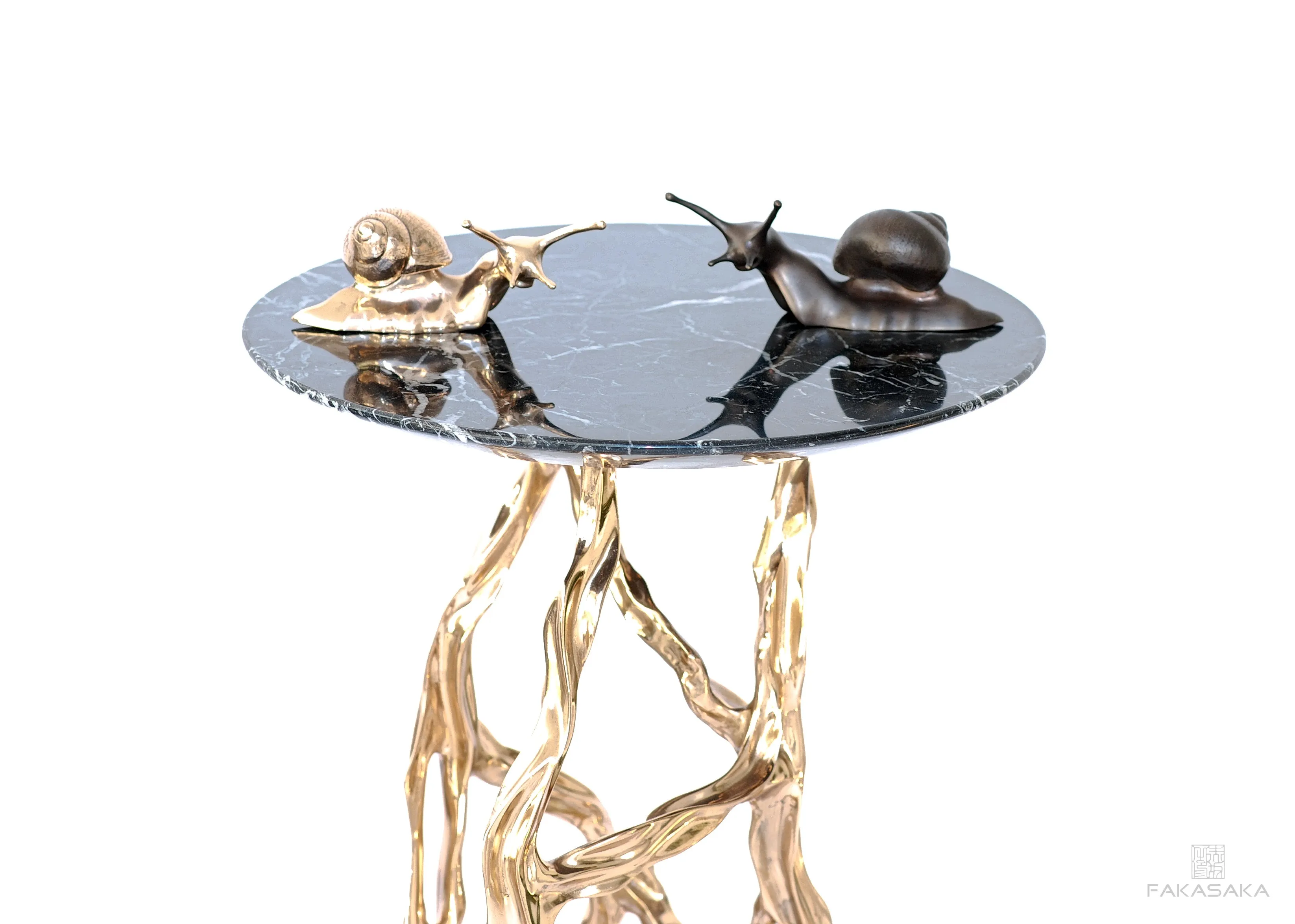 NINA DRINK TABLE<br><br>ONYX<br>POLISHED BRONZE