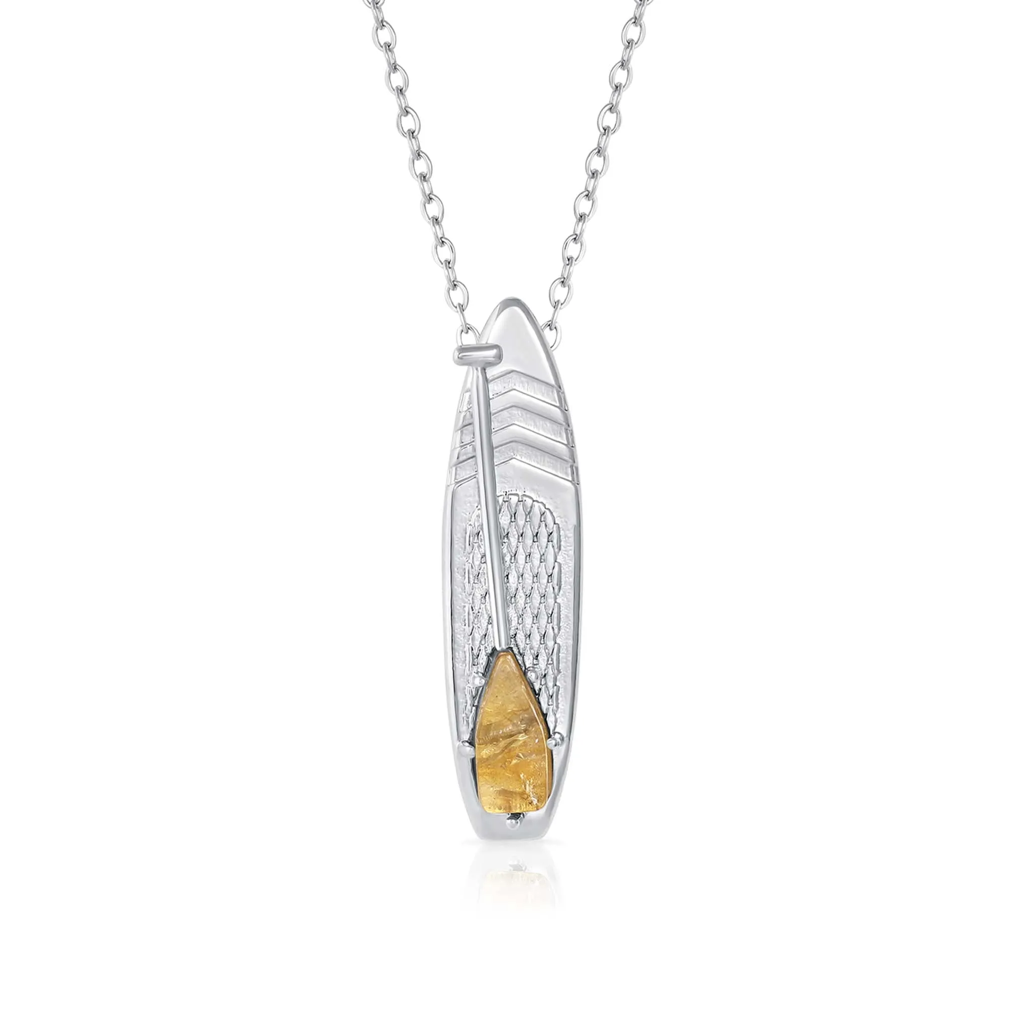 NOVEMBER Birthstone Paddle board Necklace in Citrine