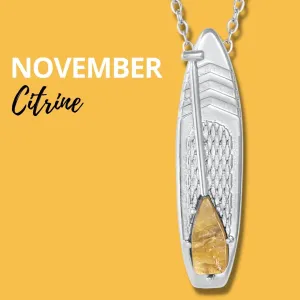 NOVEMBER Birthstone Paddle board Necklace in Citrine