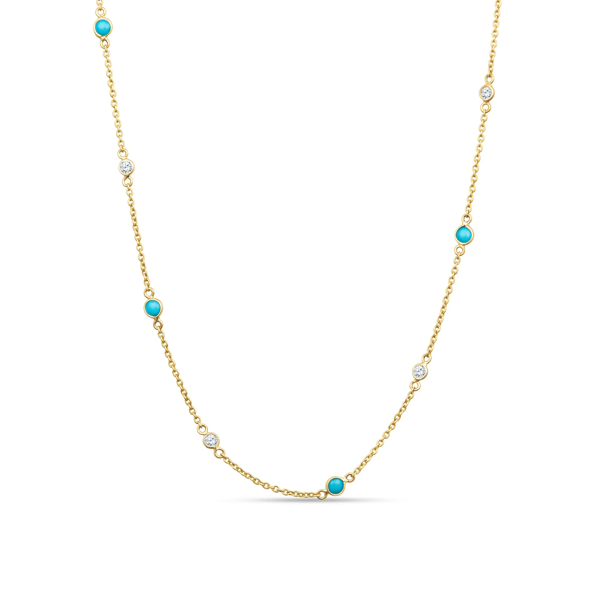 Olivia 14K Gold Dainty Necklace with White Diamonds