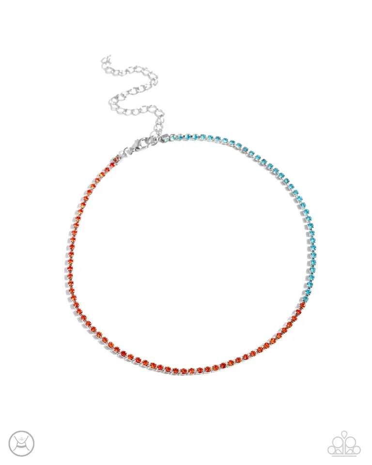 Paparazzi Necklace ~ Dedicated Duo - Orange