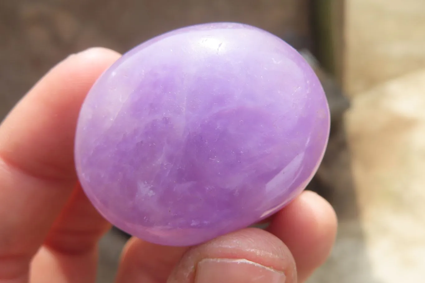 Polished Chevron Amethyst Palm Stones x 20 From Madagascar