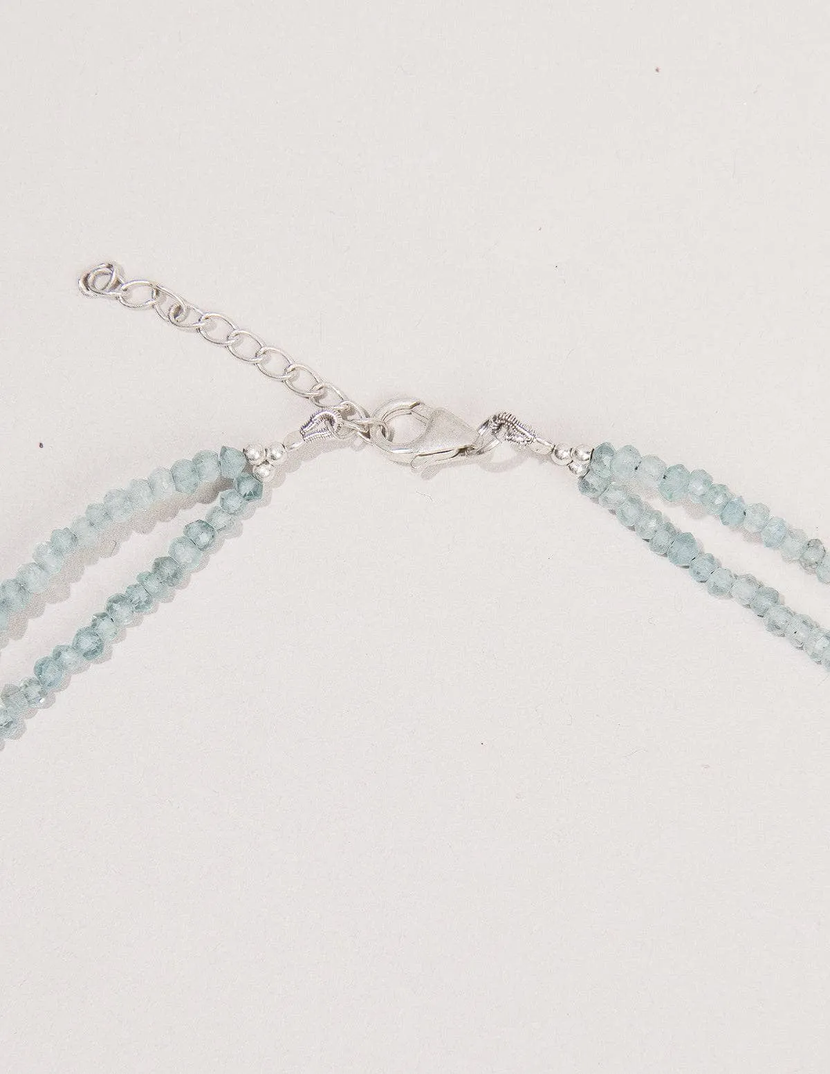 Rainbow Moonstone and Aquamarine on Blue Apatite Bead Necklace - One of a Kind