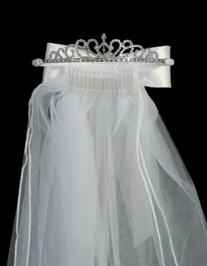 Rhinestone Tiara with Veil LNK703T