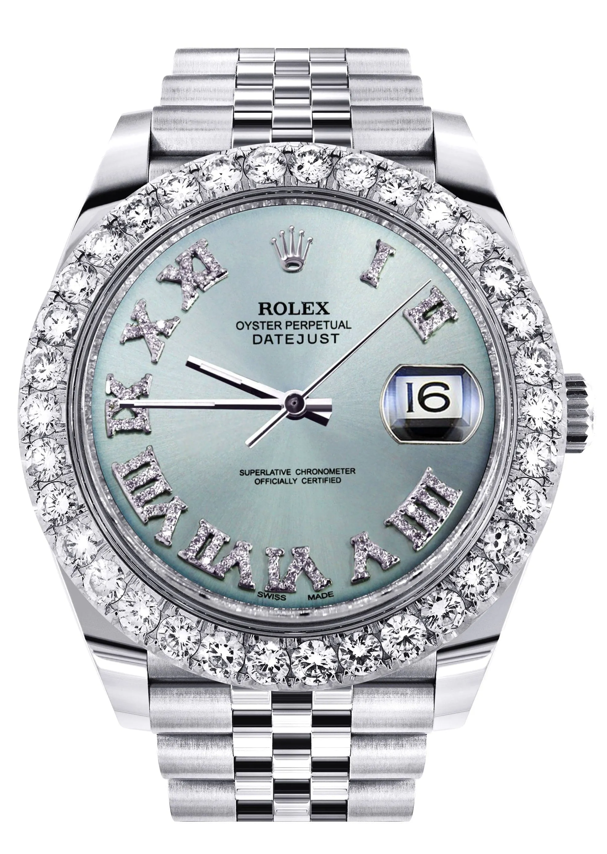 Rolex Datejust II Watch | 41 MM | Custom Turquoise Roman Diamond Dial | Jubilee Band