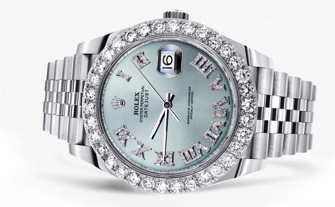 Rolex Datejust II Watch | 41 MM | Custom Turquoise Roman Diamond Dial | Jubilee Band