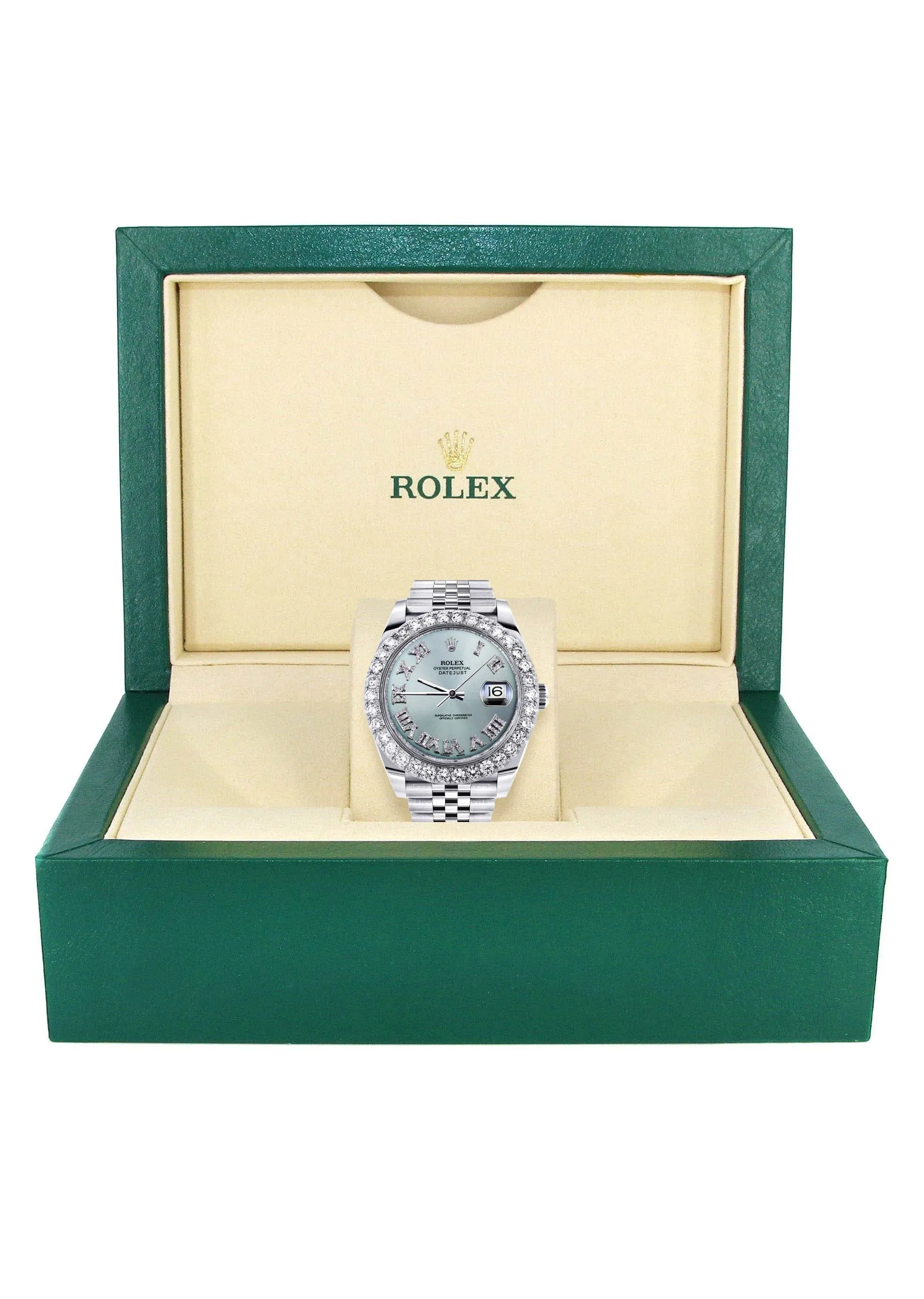 Rolex Datejust II Watch | 41 MM | Custom Turquoise Roman Diamond Dial | Jubilee Band