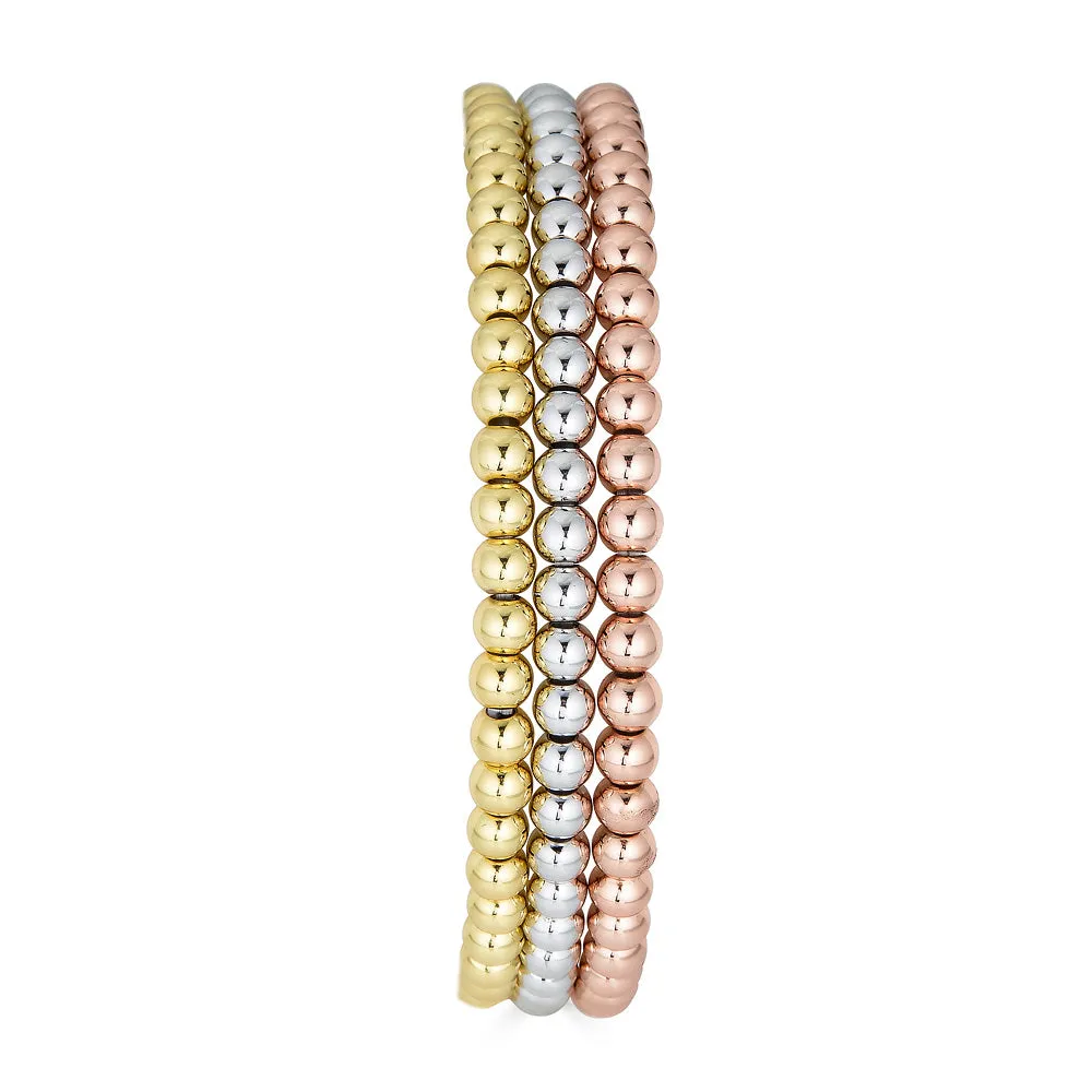 Rose Gold Metallic Beaded Bracelet