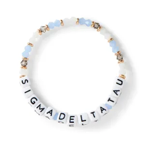 Sigma Delta Tau Bracelet With Glass Beads and 18K Gold Accent Beads