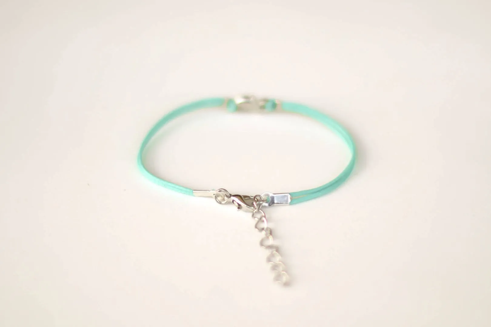 Silver Dolphin charm bracelet for women, turquoise cord