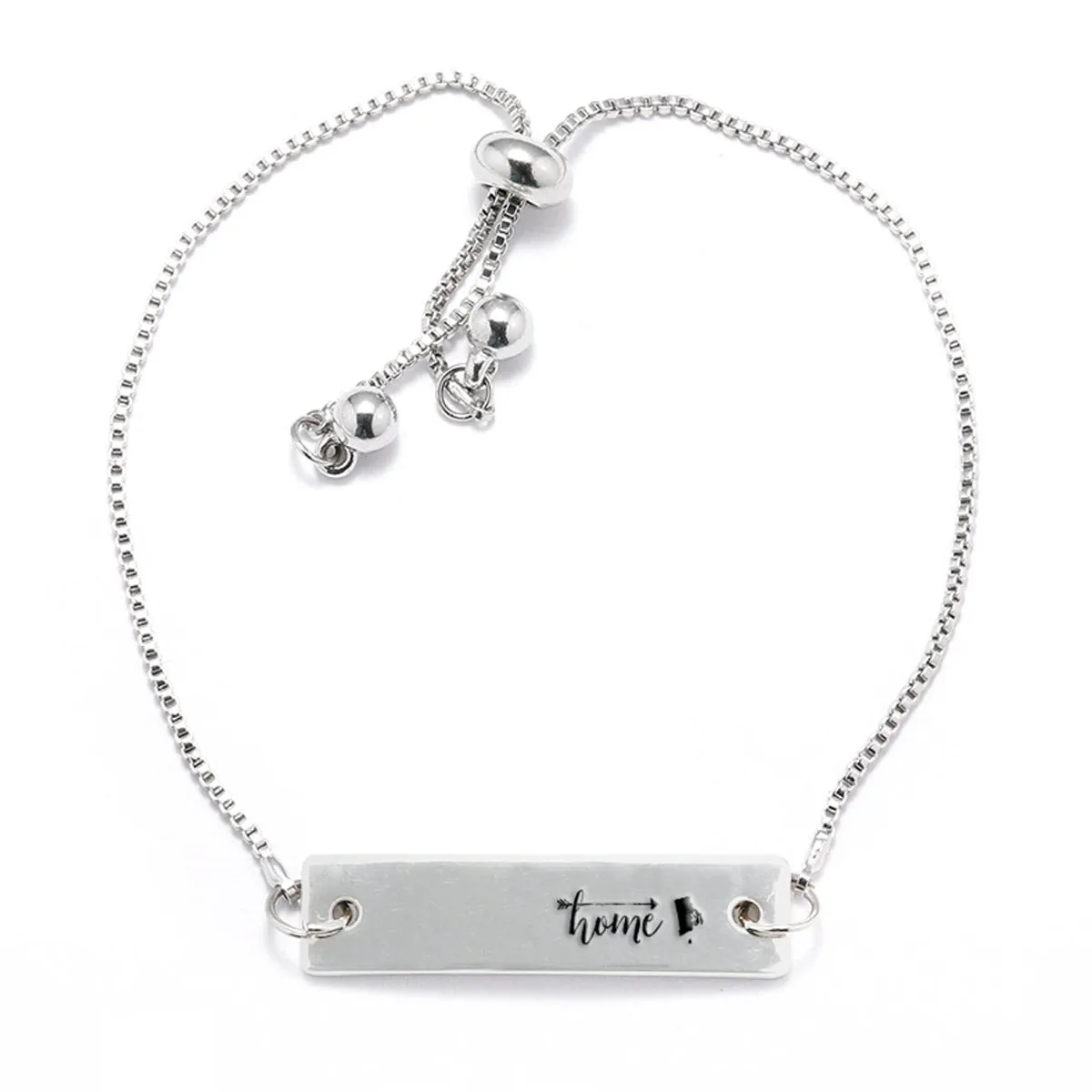 Silver Home is Rhode Island Adjustable Bar Bracelet