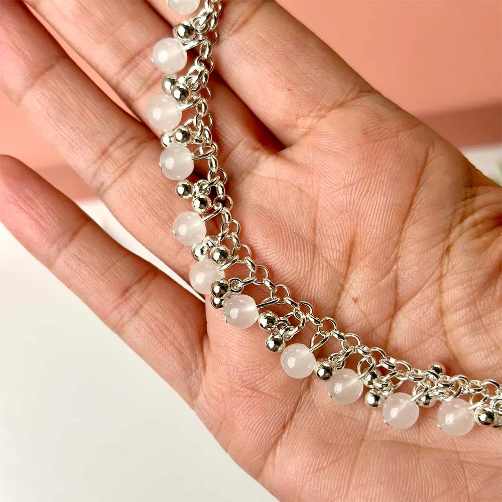 Silver Pearl Anklet