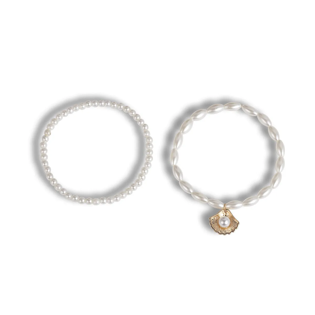 Simple Pearl Geometric Creative Shell Anklet