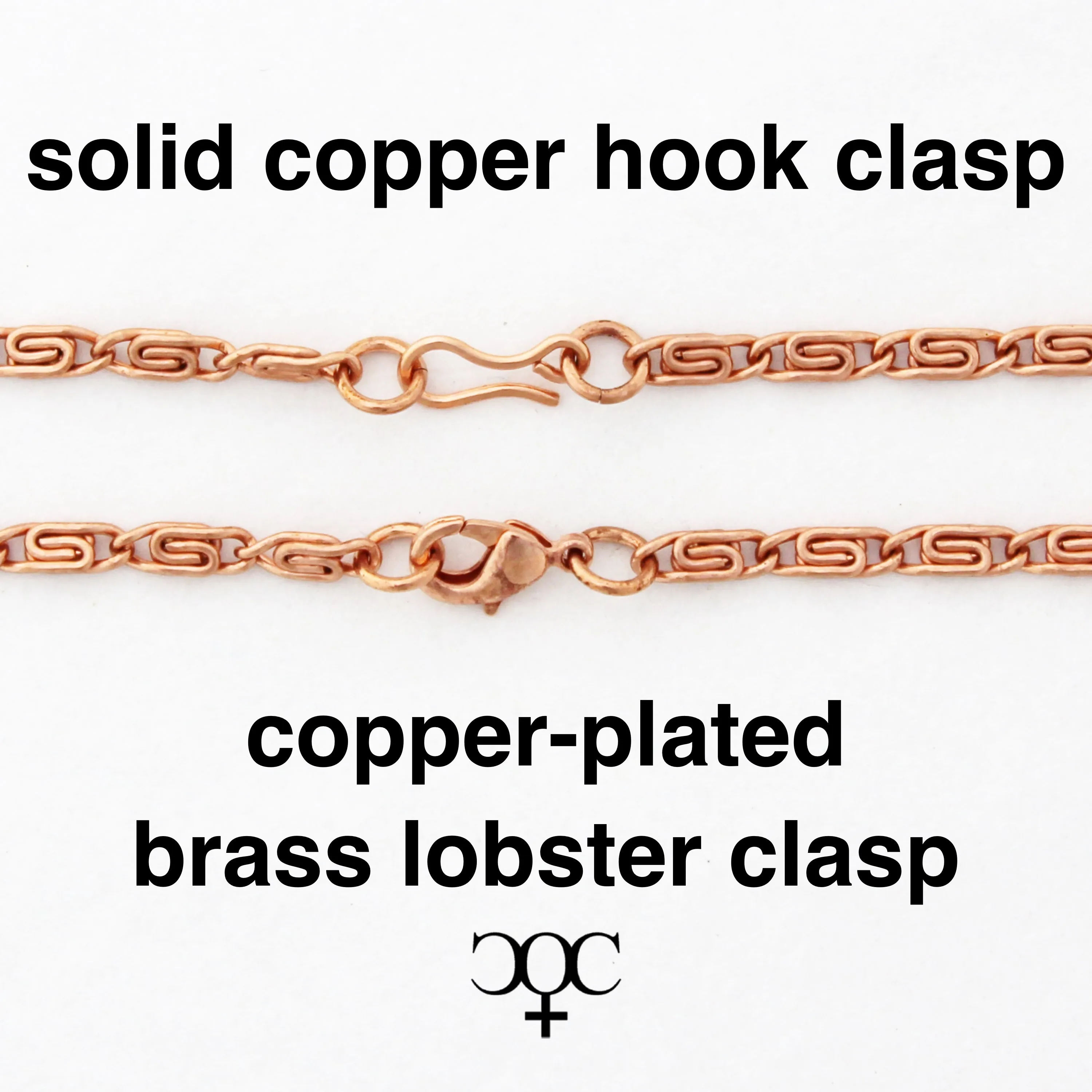 Solid Copper Anklet Set Celtic Scroll Chain Anklets AC61S Adjustable Matching Copper Ankle Chains