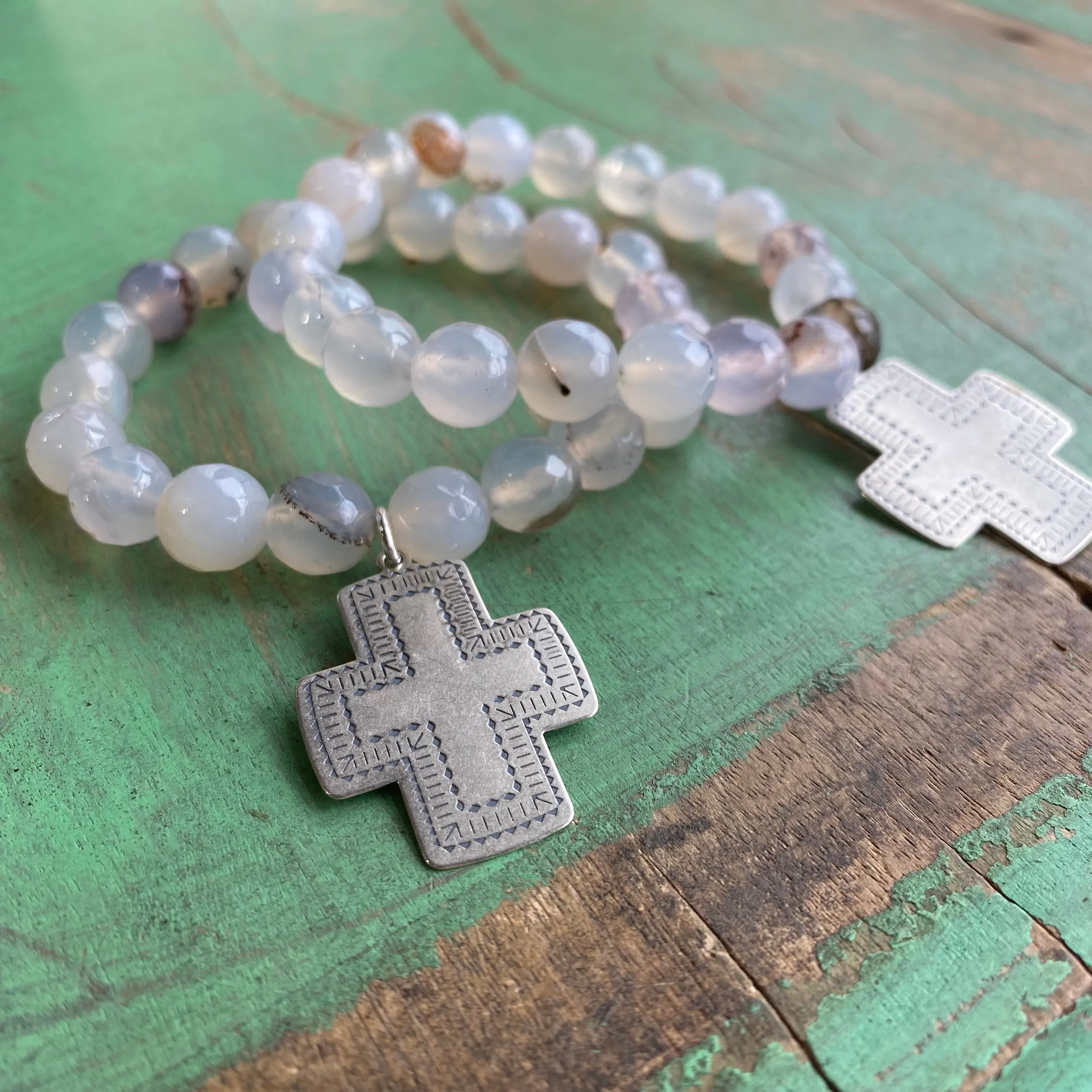 Southwest Sterling Silver Cross Bracelet