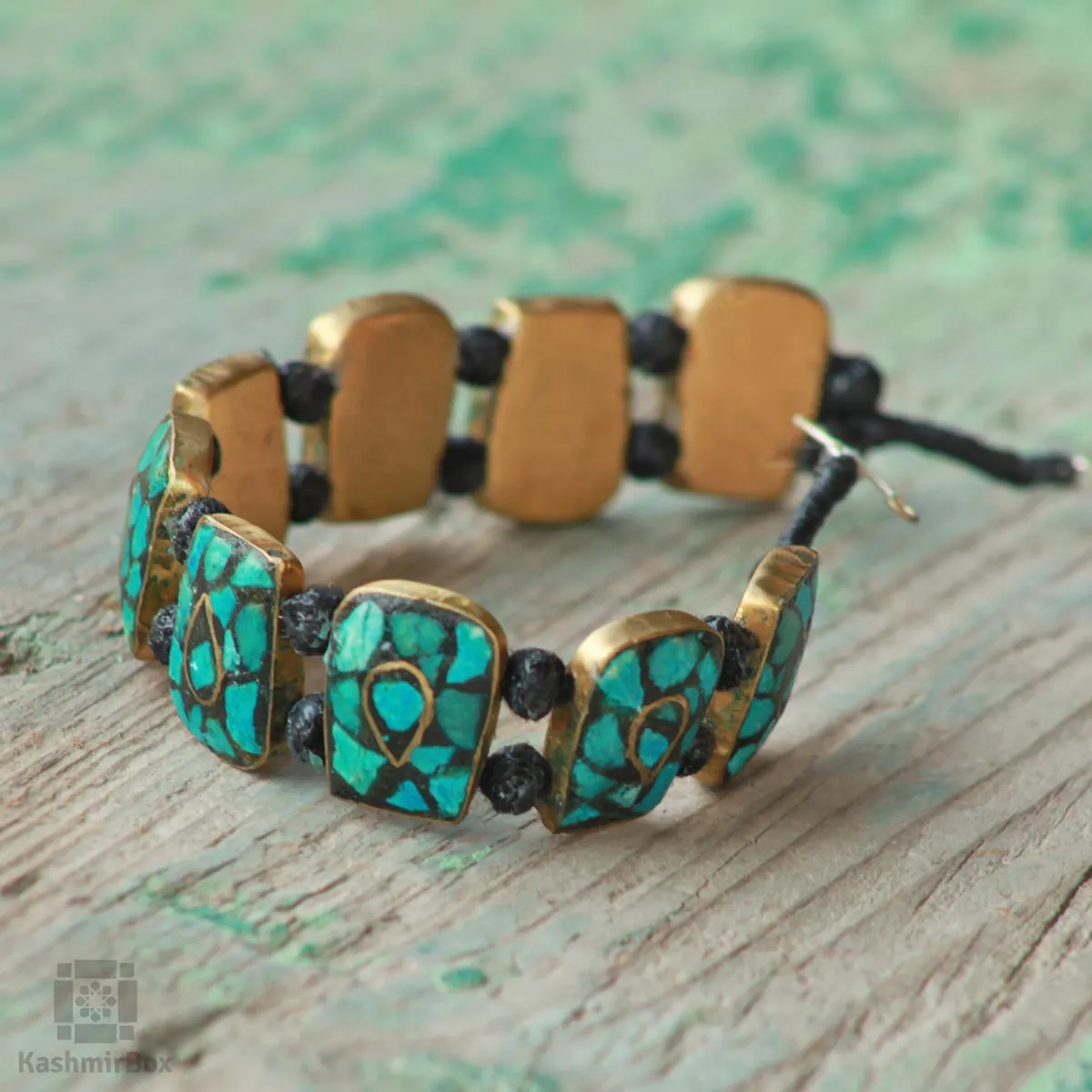 Squared Handmade Turquoise Bracelet