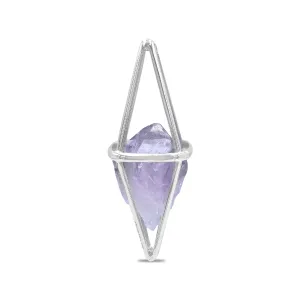 Starborn Amethyst Flame Cage Pendant in Sterling Silver