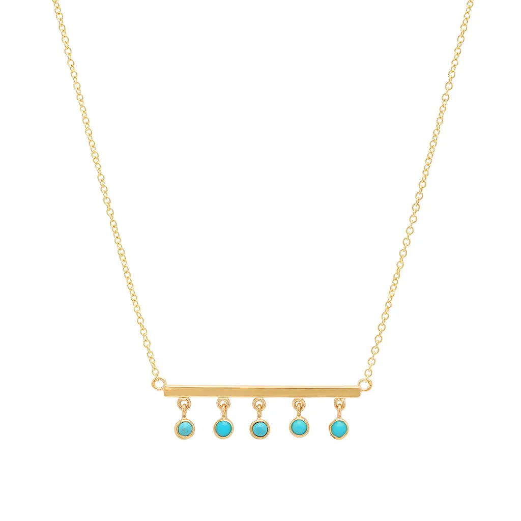 Stick with Turquoise Bezel Dangle Necklace