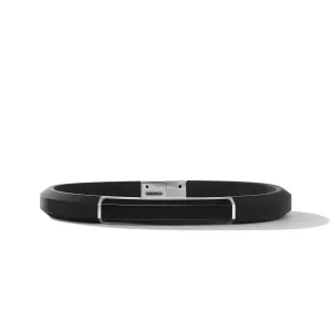 Streamline ID Black Rubber Bracelet with Black Onyx