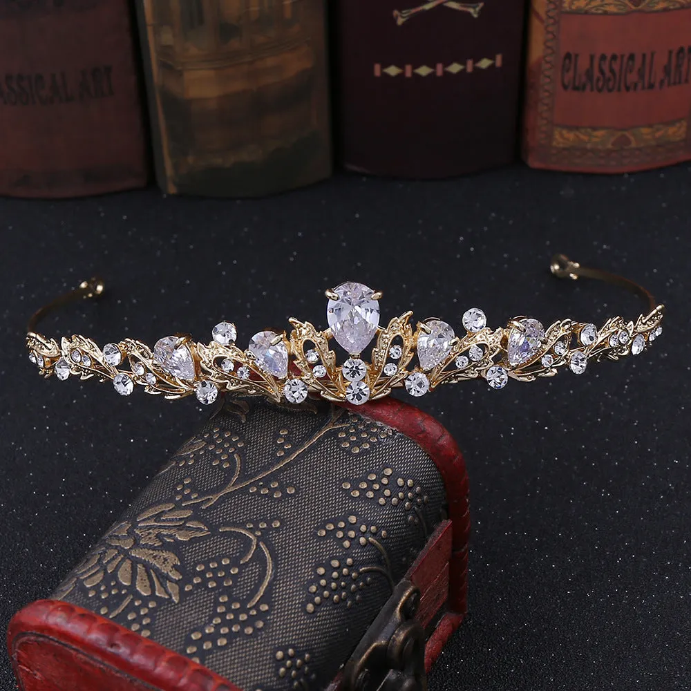 Style bridal tiara headband luxury zircon small crown princess birthday wedding gift