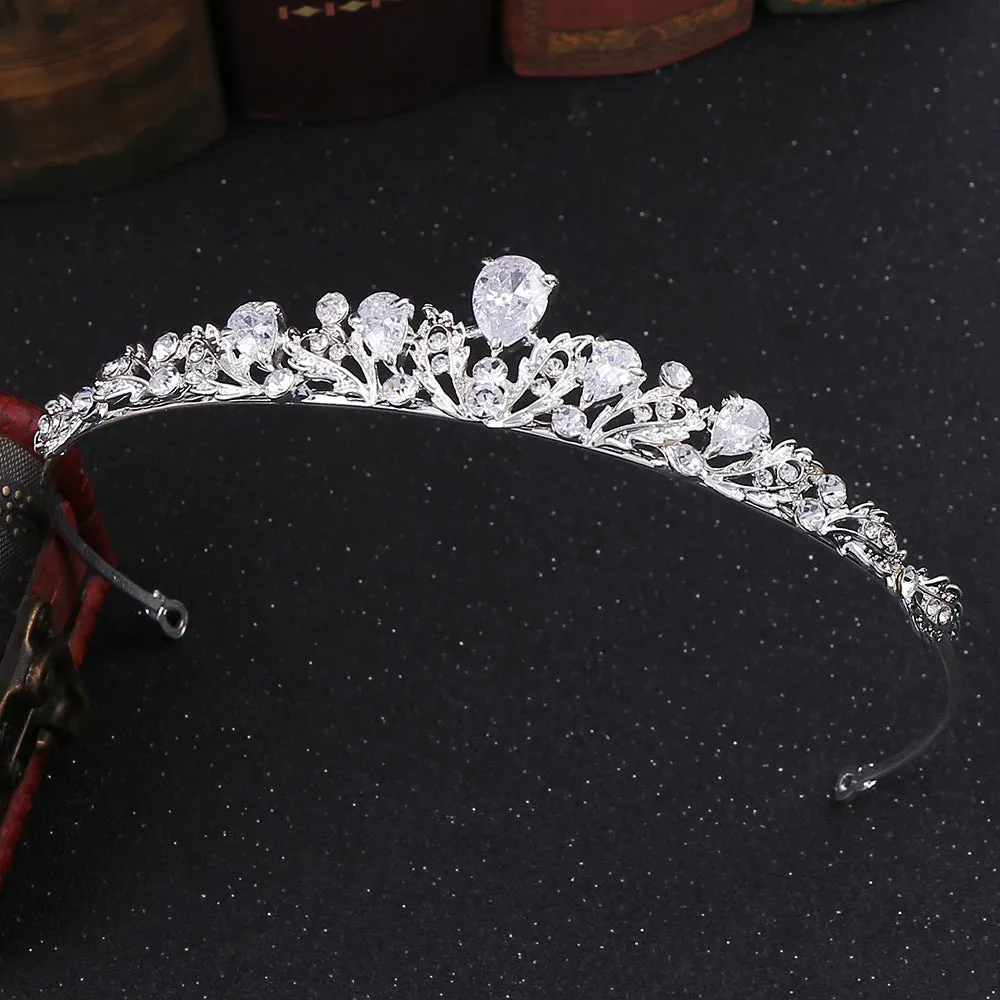 Style bridal tiara headband luxury zircon small crown princess birthday wedding gift